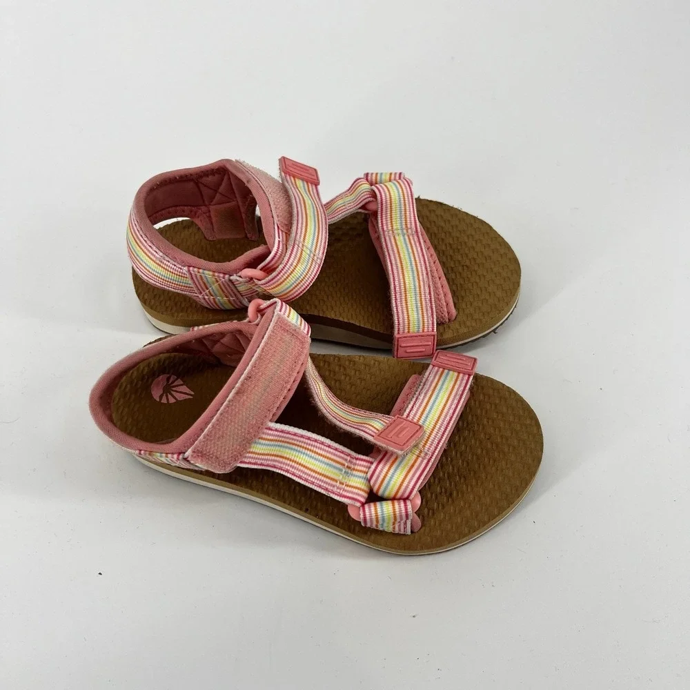 Academy Girls Sport Sandals Size 11D Pink Rainbow Strap Outdoor‎ Summer